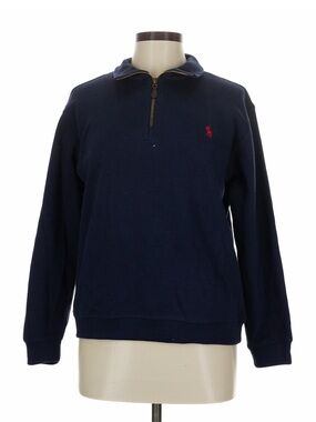 Ralph Lauren Navy Sweatshirt with Yellow Logo Tag